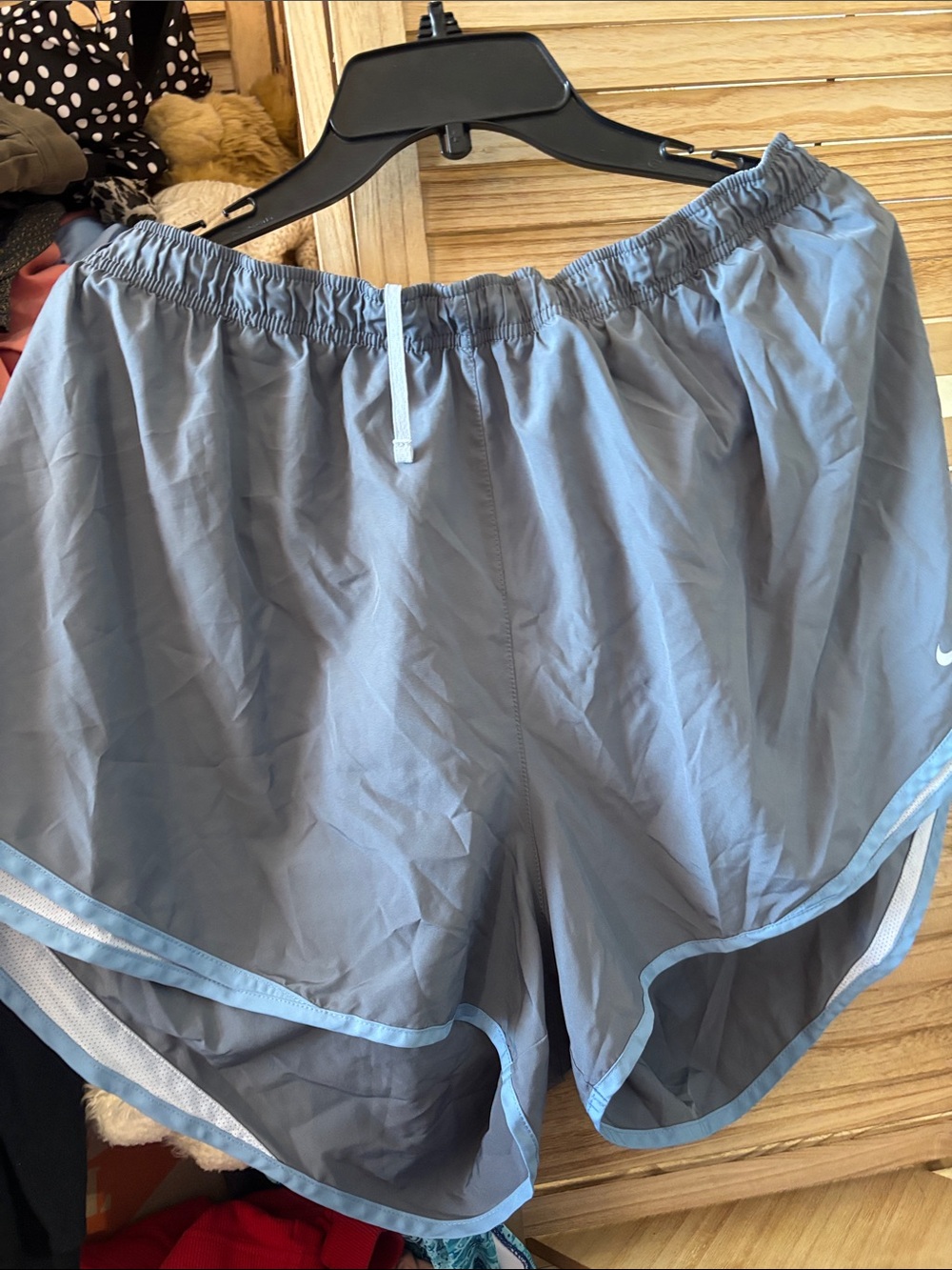 Nike Men’s Light Gray Swim Trunks with Light Blue Trim 3X